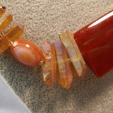carnelian and quartz semi-precious stone beads