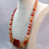 carnelian bead necklace short length
