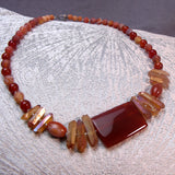 unique handmade short carnelian necklace