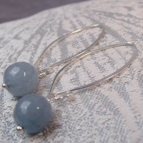 Long semi-precious bead earrings, long beaded semi-precious earrings, semi-precious stone earrings A69