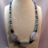 handmade blue chunky necklace