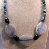 handmade blue necklace chunky semi-precious beads