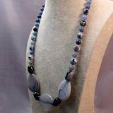 chunky blue necklace handcrafted uk