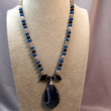 handmade blue pendant necklace