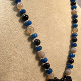 unique blue beaded necklace