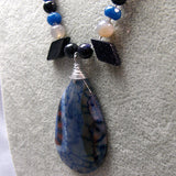 beautiful blue semi-precious agate pendant