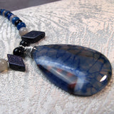 blue agate pendant