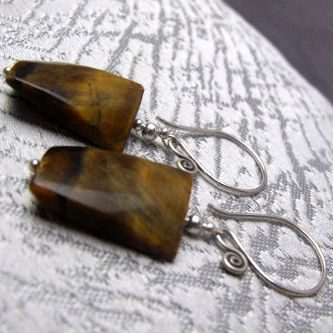 unique semi-precious bead earrings, handmade beaded earrings  A71