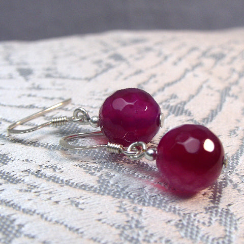 Beaded semi-precious unique earrings, handmade semi-precious earrings A72