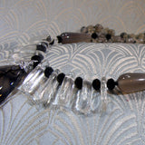 black grey semi-precious beads