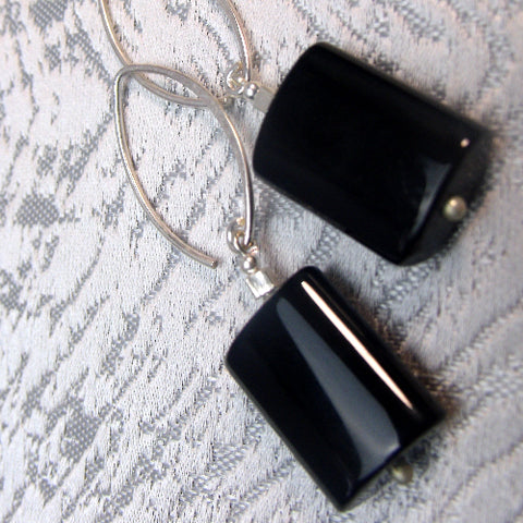 Long semi-precious bead earrings UK, long handmade statement earrings A73