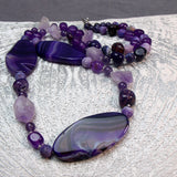 handmade chunky purple bead necklace Uk crafted