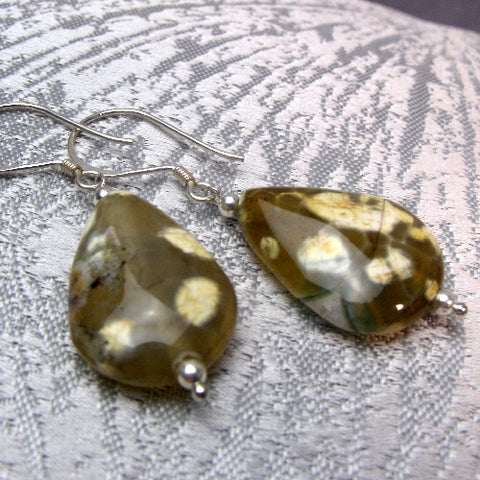 Handmade statement earrings UK, semi-precious bead statement earrings A76