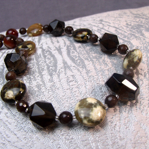 semi-precious bead statement necklace UK, unique statement necklace A51
