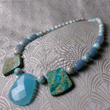 chunky blue semi-precious necklace