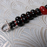 black red chunky handmade necklace