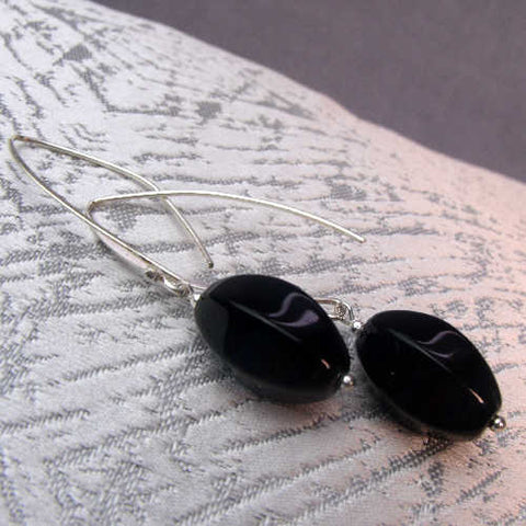 Long semi-precious bead statement earrings, unique statement earrings A86