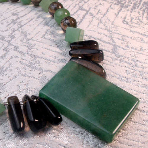 Chunky semi-precious bead necklace, semi-precious stone necklace, chunky handmade bead necklace A58