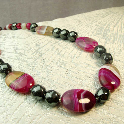 Long chunky bead statement necklace, long chunky statement necklace A63