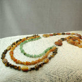 long semi-precious stone multi layered necklace