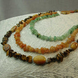 multi layered strands semi-precious stone statement necklace