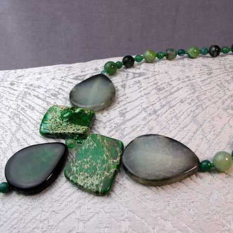 Chunky bead statement necklace, unique beaded statement necklace A68