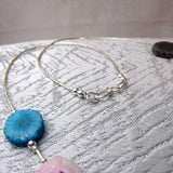 semi-precious bead set in sterling silver neckalce