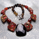 chunky brown gemstone necklace