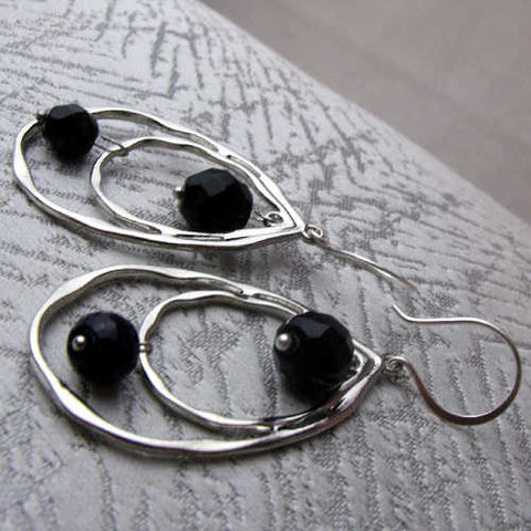 unique long statement earrings, long teardrop handmade statement earrings A98