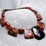 handmade brown necklace, handmade chunky necklace