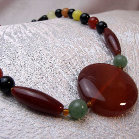 Chunky statement necklace, handcrafted statement necklace unique A75