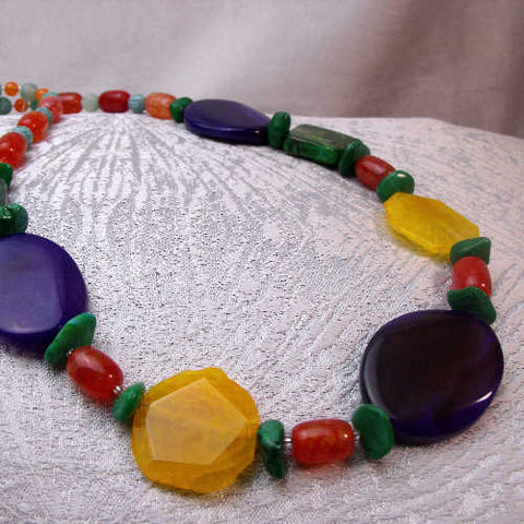 Unique Chunky bead necklace, handmade beaded statement necklace A85