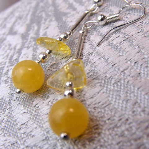 Handmade semi-precious bead earrings, unique earrings handcrafted UK B7
