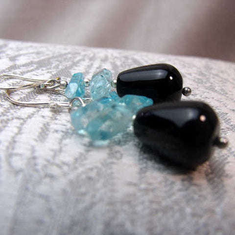 Unique beaded earrings, handcrafted semi-precious bead earrings UK B8