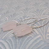 pink rose quartz handmade earrings
