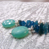 unique blue semi-precious bead handcrafted earring design