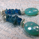 blue earrings handmade from blue semi-precious beads