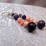 semi-precious bead drop statement earrings