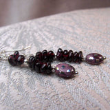 unique semi-precious stone statement earrings garnet