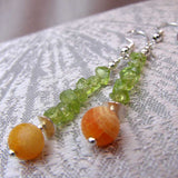 bright coloured semi-precious bead earrings handmade uk