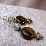 unique semi-precious bead statement earrings uk