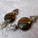 handmade semi-precious bead statement earrings unique design