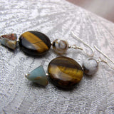handmade semi-precious stone statement earrings unique designs 