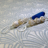 long handmade blue earrings