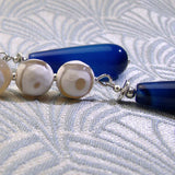 long handmade blue drop earrings