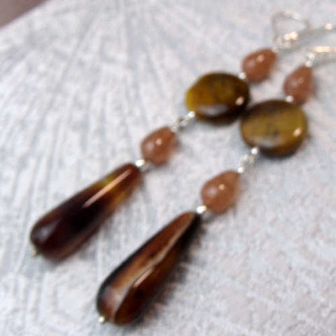 Long teardrop statement earrings, handcrafted statement earrings B9