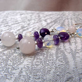long statement earrings handmade semi-precious beads