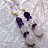 long semi-precious bead earrings handmade with a statement