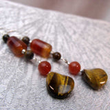 long length semi-precious bead statement earrings uk