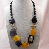 unique black orange chunky statement necklace